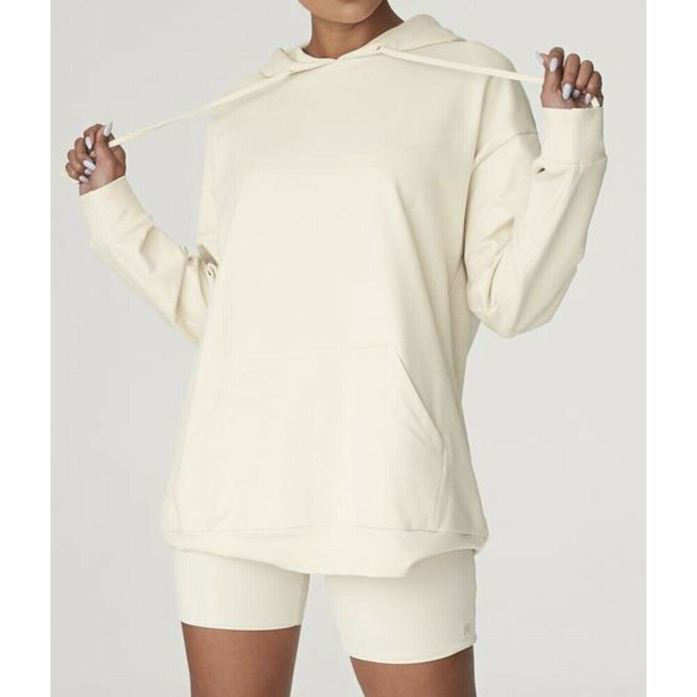 MESKHI Arletta Loopback Kangaroo Pocket Oversized Pullover Hoodie Size XS
